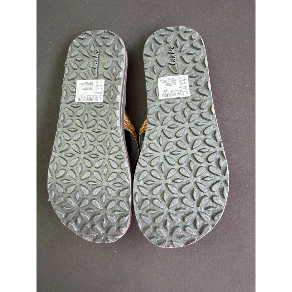 Clarks Womens Thong 7 Fenner Nerice 26125111 Honey Slip-on Flip Flop Sandal NEW - Picture 7 of 10